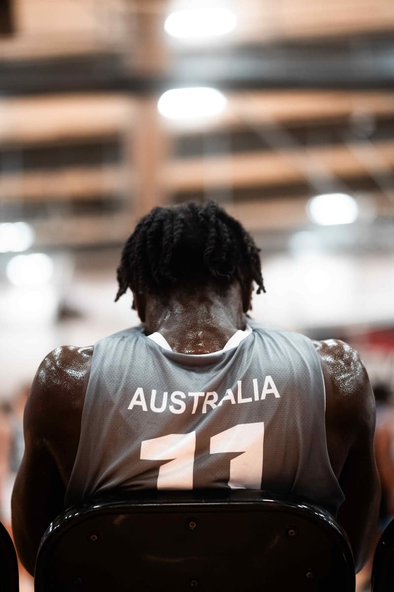 An AUSA Hoops player in an Australia jersey between plays