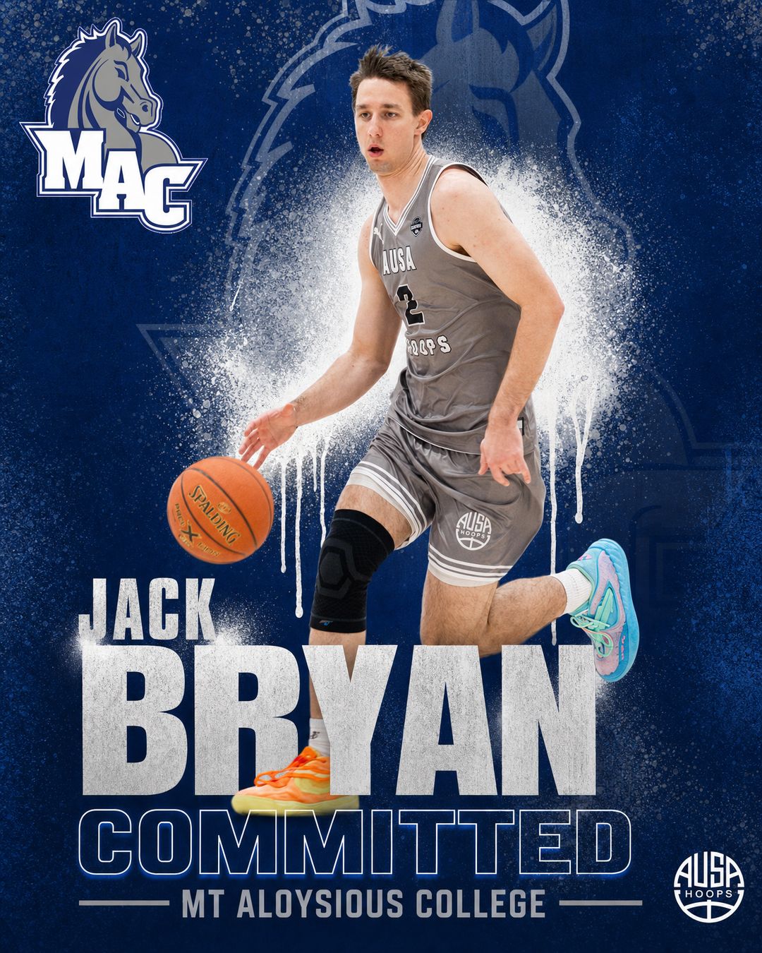 Jack Bryan commits to Mt Aloysius College basketball — commitment graphic