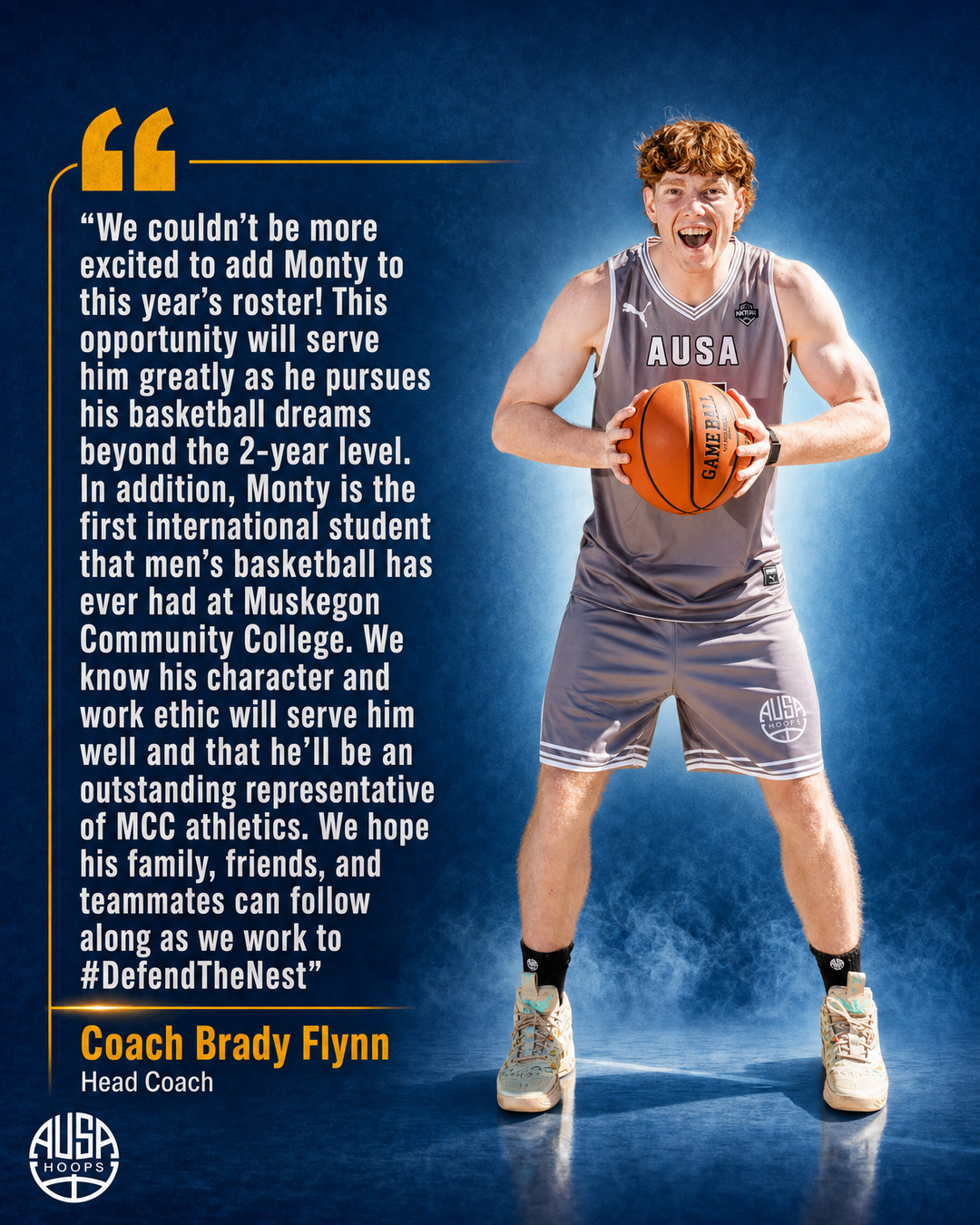 Monty Darwin Commits to Muskegon Community College Basketball — quote graphic