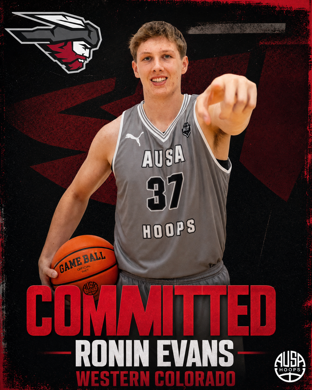 Ronin Evans Commits to Western Colorado — commitment graphic