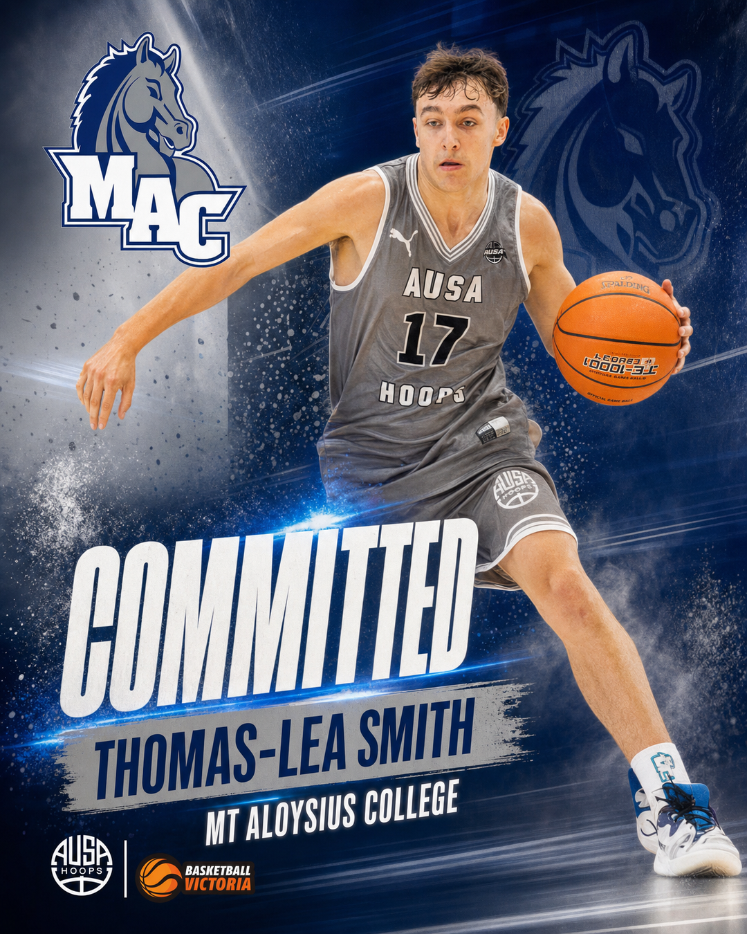 Thomas-Lea Smith Commits to Mt Aloysius College — commitment graphic